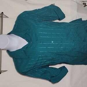 EUC Women's City Blues Sequins Shirt